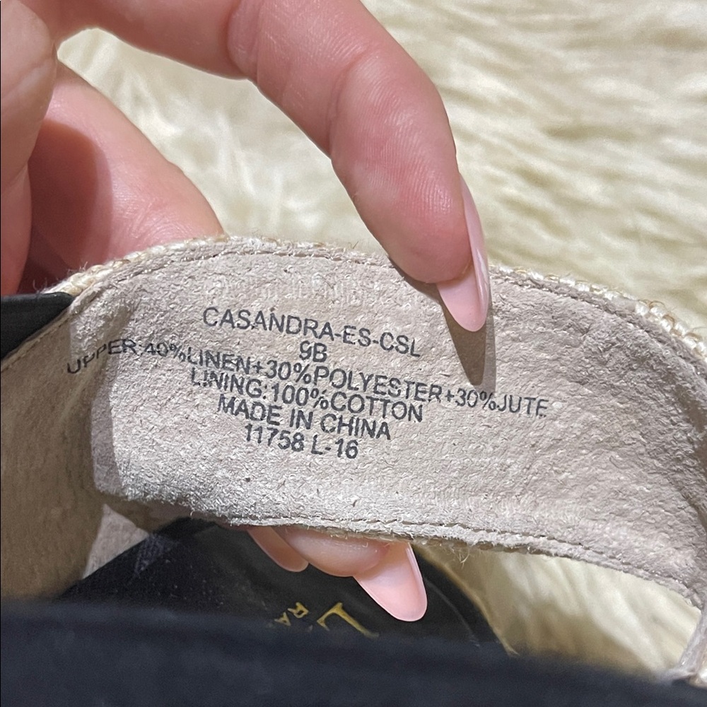 Ralph Lauren Black Espadrille Wedge Sandals 9 - Picture 7 of 7